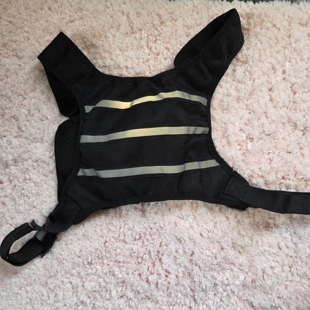 Stylish Black reflective Harness Bag running hiking vest festival
